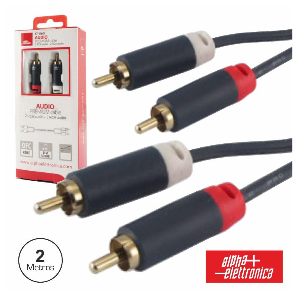 Cabo 2-Rca Macho / 2-Rca Macho Premium 2m Blister (imagem para) Cabo 2-Rca Macho / 2-Rca Macho Premium 2m Blister