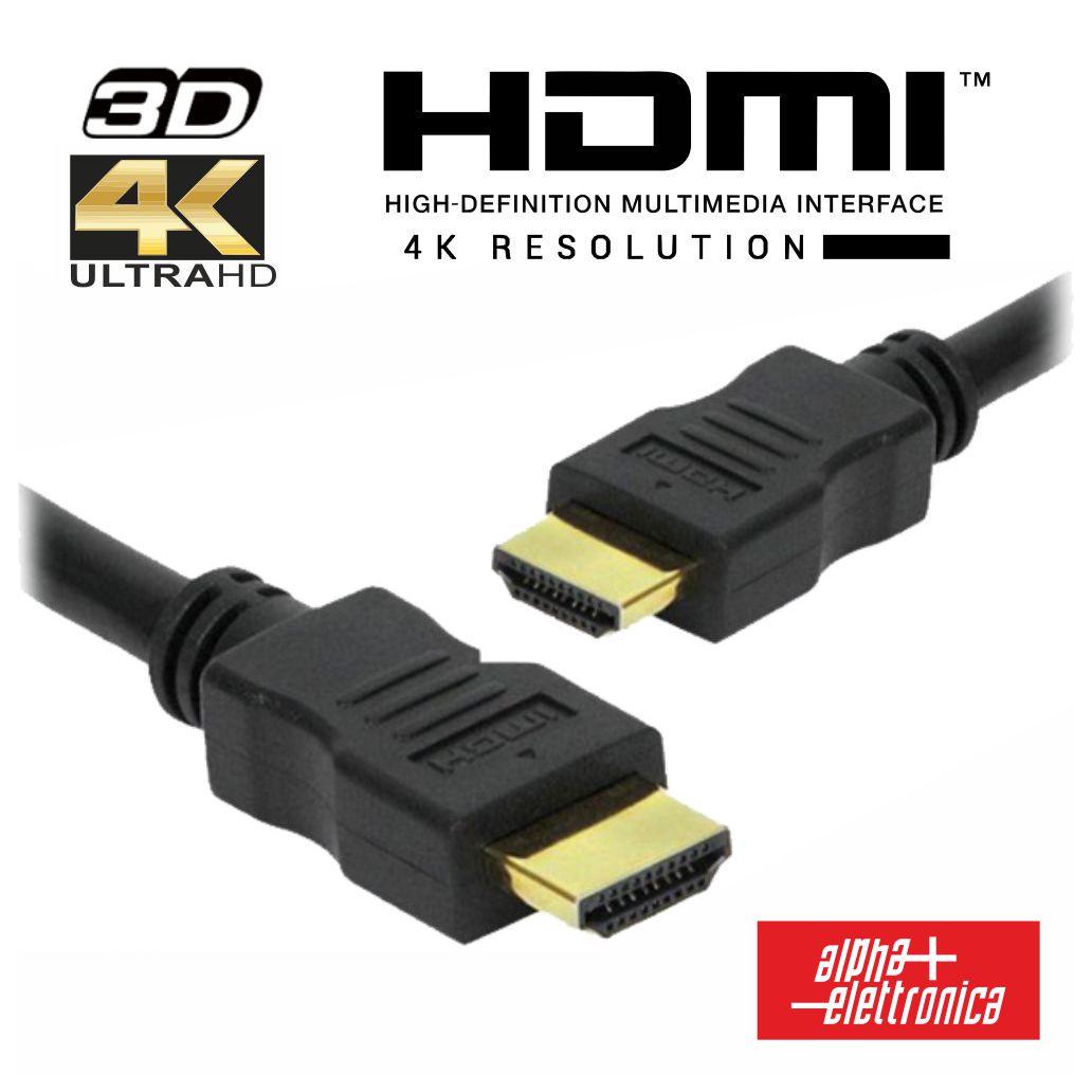 Cabo HDMI Dourado Macho / Macho 4K Preto 1.5m ALPHA (imagem para) Cabo HDMI Dourado Macho / Macho 4K Preto 1.5m ALPHA