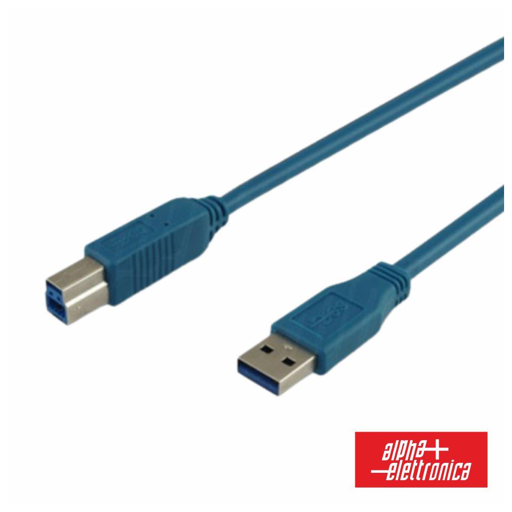 Cabo USB-A 3.0 Macho / USB-B Macho 2m ALPHA (imagem para) Cabo USB-A 3.0 Macho / USB-B Macho 2m ALPHA