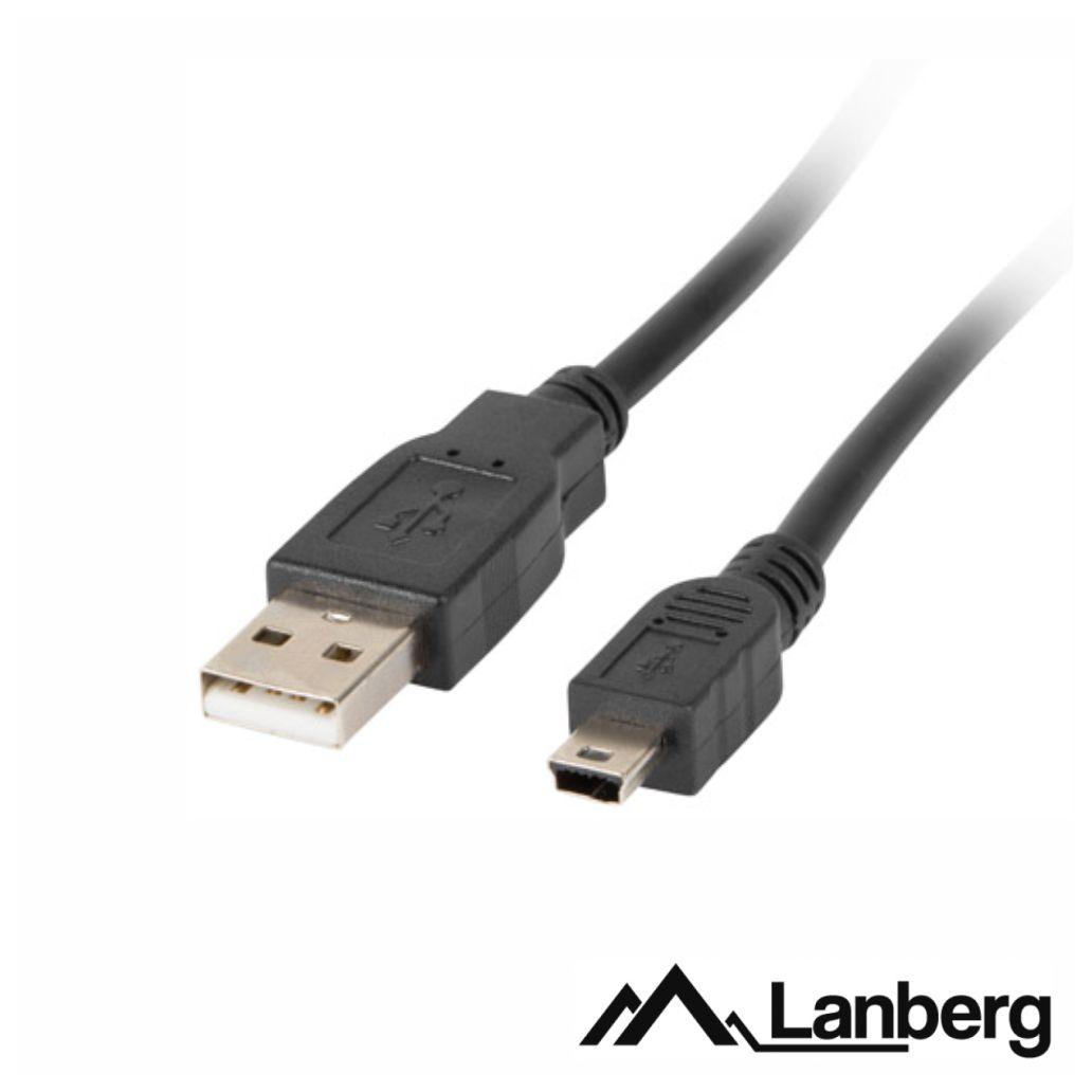 Cabo USB-A 2.0 Macho / Mini USB-B Macho 1.8m LANBERG (imagem para) Cabo USB-A 2.0 Macho / Mini USB-B Macho 1.8m LANBERG