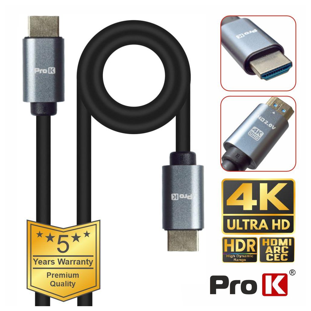 Cabo HDMI 2.0 UHD 4K Macho / Macho 15m PROK (imagem para) Cabo HDMI 2.0 UHD 4K Macho / Macho 15m PROK