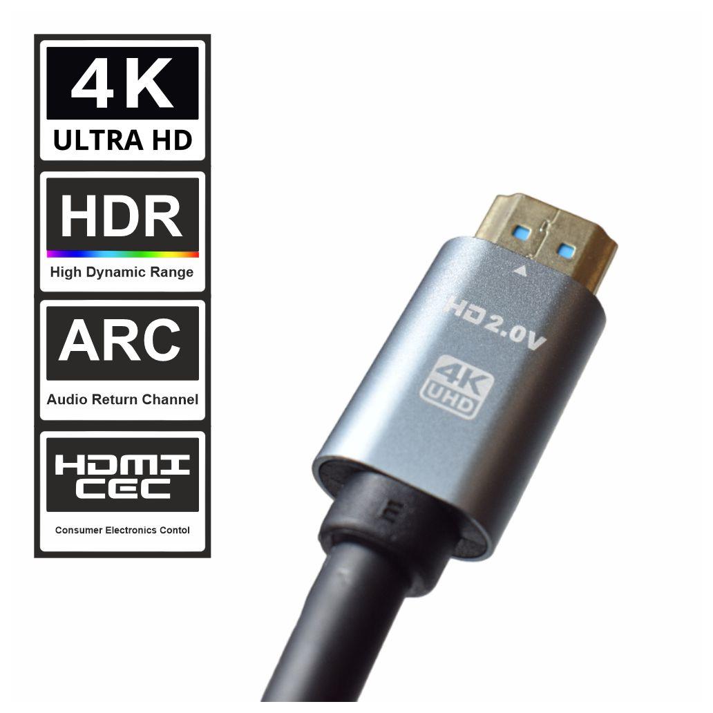Cabo HDMI 2.0 UHD 4K Macho / Macho 5m PROK (imagem para) Cabo HDMI 2.0 UHD 4K Macho / Macho 5m PROK